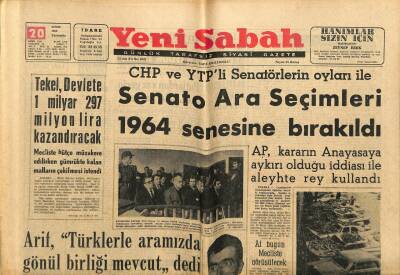 Yeni Sabah Gazetesi 20 Şubat 1963 - Sakarya Taştı , 20 Bin Dönüm Sular Altında - Polarisler İçin Üs Kurulmuyor GZ123752 - 1