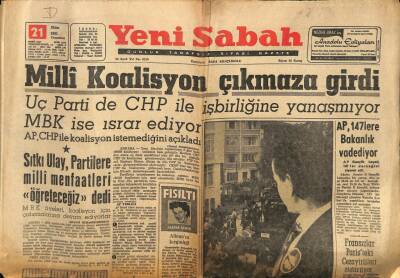 Yeni Sabah Gazetesi 21 Ekim 1961 - Yeşilköyde Bir Uçak Yakıtını Denize Boşalttı GZ83562 - 1