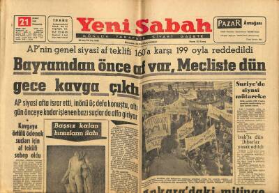 Yeni Sabah Gazetesi 21 Şubat 1963 - Irakta Dün İhbarlar Yasak Edildi - Savcı Kaveli Haklı Buldu GZ123756 - 1