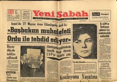 Yeni Sabah Gazetesi 22 Mart 1963 - Süreyya İlk Defa Neşelenmişti - Endonezyada Yanardağ İndifaında 400 Kişi Öldü GZ123854 - 1
