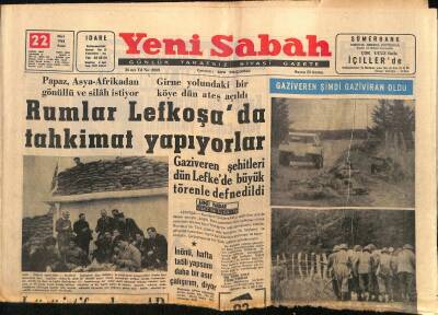 Yeni Sabah Gazetesi 22 Mart 1964 - Zeki Müren Şarkı Söylemeyince Pavyon Karıştı - Rumlar Lefkoşada Tahkimat Yapıyorlar GZ124184 - 1