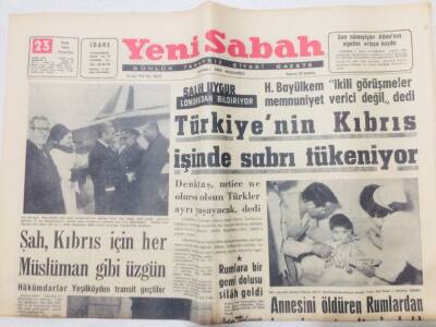 Yeni Sabah Gazetesi 23 Ocak 1964 - İran Şahı Kıbrıs için Üzgün GZ53348 - 1