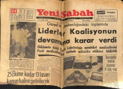 Yeni Sabah Gazetesi 24 Ağustos 1963 - Boyacıkköyü Kapri Gazinosunda Bir Kadın Erkeği Bıçakladı - 1963 Futbol Liginin İlk Devre Fikstürü GZ158955 - Gökçekoleksiyon