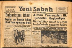 Yeni Sabah Gazetesi 24 Aralık 1944 - Alman Taarruzları İlk Şiddetini Kaybediyor GZ71100 - 2