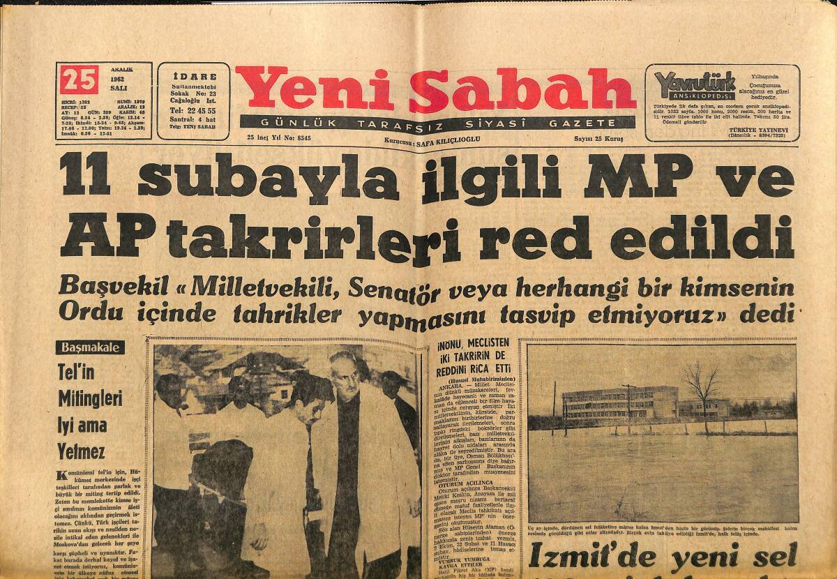 Yeni Sabah Gazetesi 25 Aralık 1962 - Süreyya'nın Eski Nişanlısı Sachs, Şimdi Bir İsveçli İle Evleniyor - Liz Taylor Film Çeviremiyor GZ148257 - 1