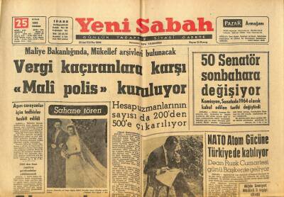 Yeni Sabah Gazetesi 25 Nisan 1963 - Laya Raki Almanyaya Döndü - Alexandra Dün Evlendi GZ124066 - 1