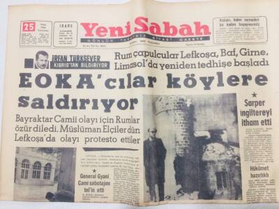Yeni Sabah Gazetesi 25 Ocak 1964 - EOKA cılar Köylere Saldırıyor GZ53346 - 1