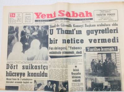 Yeni Sabah Gazetesi 26 Şubat 1964 - Dört Suikastçı Hücreye Konuldu GZ53359 - 1