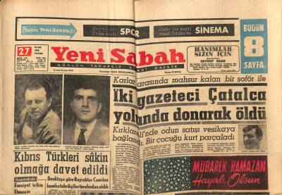 Yeni Sabah Gazetesi 27 Ocak 1963 - Prenses Grace Galada - Kıbrıs Türkleri Sakin Olmağa Davet Edildi GZ123776 - 1