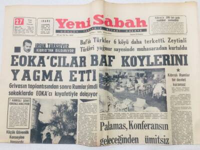 Yeni Sabah Gazetesi 27 Ocak 1964 - EOKAcılar Baf Köylerini Yağma Etti GZ53344 - 1