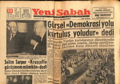 Yeni Sabah Gazetesi 28 Eylül 1960 - Yassıadada İntiharı Önlemek İçin Her Türlü Tedbir Alındı - Bir Avusturya Uçağı Düştü 25 Kişi Öldü GZ123725 - 1