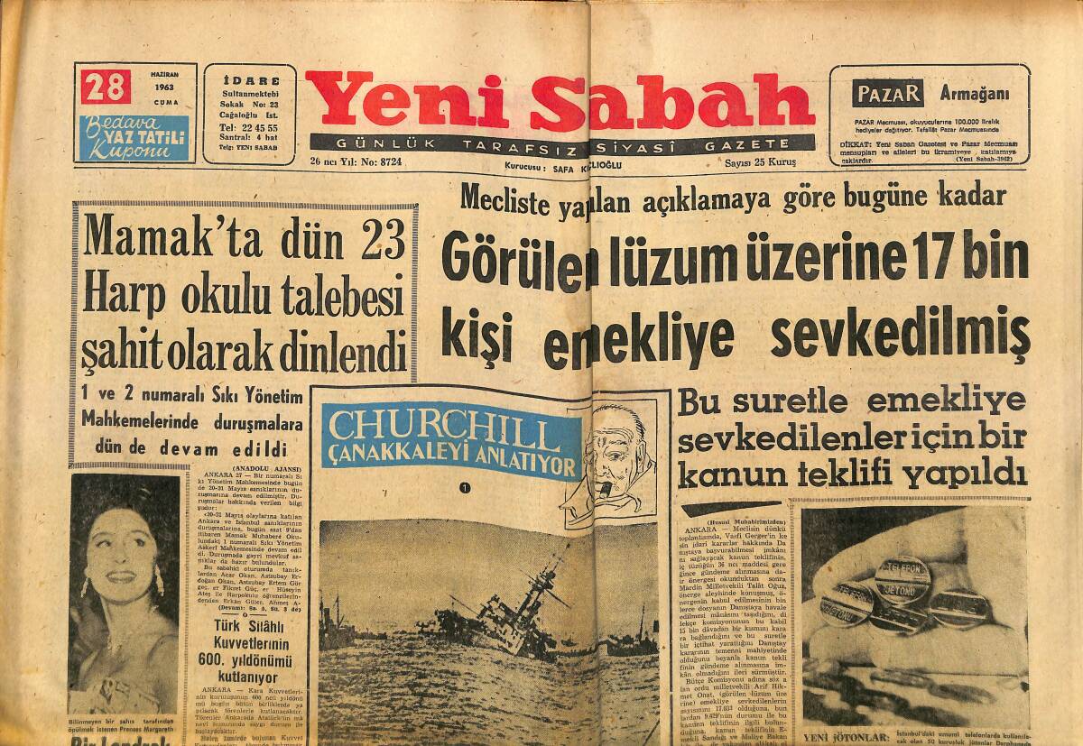 Yeni Sabah Gazetesi 28 Haziran 1963 - Bir Londra'lı Margareth'i Öpmek İstedi - 1963 Yılının Başpehlivanı Adapazarlı Sezai Kanmaz GZ148503 - 1