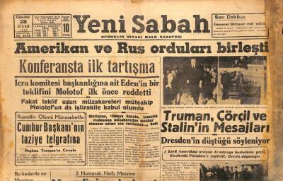 Yeni Sabah Gazetesi 28 Nisan 1945 - Amerikan Ve Rus Orduları Birleşti GZ71097 - 1