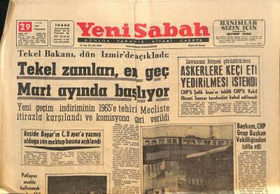 Yeni Sabah Gazetesi - 29 Aralık 1962 - Koalisyon Tehlikede - Trakya Demir ve Kara Yolu Selden Kapandı GZ124148 - 1