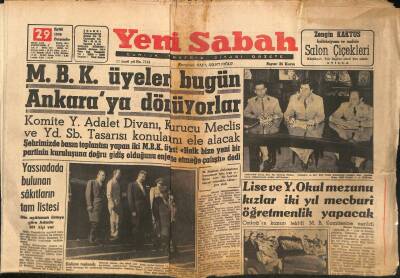 Yeni Sabah Gazetesi 29 Eylül 1960 - MacMillan , Bugün Kruşçefle Görüşecek - Menderese Amerikadan İncil Gönderildi GZ124903 - 1