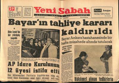 Yeni Sabah Gazetesi 29 Mart 1963 - Bayarın Tahliye Kararı Kaldırıldı - Süreyya Filmi İçin 200.000 Dolar Alacak GZ124062 - 1