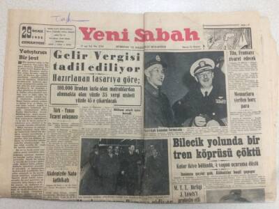 Yeni Sabah Gazetesi 29 Ocak 1955 - Mısıra Göre Büyük Tehlike İsraildir GZ52191 - 1
