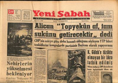Yeni Sabah Gazetesi 29 Ocak 1963 - Kasım Güleke Tüzükte Olmayan Bir Fıkra Tatbik Edilmiş GZ123903 - 1