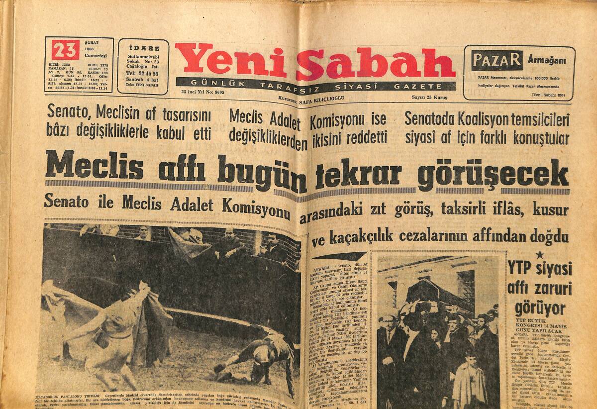 Yeni Sabah Gazetesi 29 Şubat 1963 - Kraliçe Elizabeth'e Bir Bomba Atılacaktı - Yılın Kadını Shirley Maclaine GZ148483 - 1
