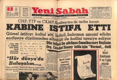 Yeni Sabah Gazetesi 3 Aralık 1963 - Karadeniz Üniversitesi Açıldı - Margaret Hamile GZ123875 - 1