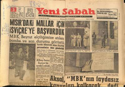Yeni Sabah Gazetesi 3 Ekim 1961 - Selim Soley Adalet Partisine Girmek İstememiştir - Albay Saraç Suriyede Tevkif Edildi GZ124103 - 1