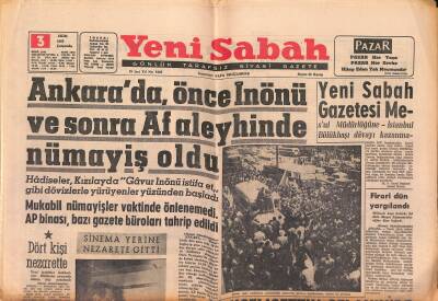 Yeni Sabah Gazetesi 3 Ekim 1962 - Akşemsettin Selanik de Nezaret Altına Alındı - Altınordu İstanbula İddialı Geliyor GZ124054 - 1