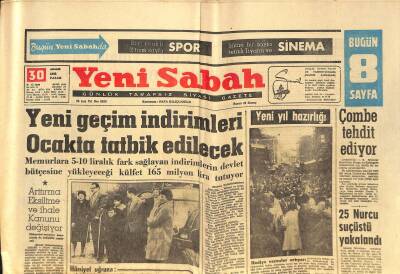 Yeni Sabah Gazetesi 30 Aralık 1962 - Lamia Iren Dün Mahkum Oldu - Menderesin Resmini Asan Yorgancı Dün Beraet Etti GZ124070 - 1