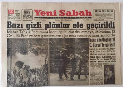 Yeni Sabah Gazetesi 30 Mayıs 1960 - Bazı Gizli Planlar Ele Geçirildi GZ26122 - 1