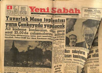 Yeni Sabah Gazetesi 4 Eylül 1961 - Ike , Nixonu Destekleyecek - Yuvarlak Masa Toplantısı Yarın Çankayada Yapılacak GZ124076 - 1