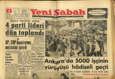 Yeni Sabah Gazetesi 4 Mayıs 1962 - NATOnun Türkiyeye Yardımı Geriye Kalıyor - Sofianın Duvağını Kral Paul Taşıyacak GZ123836 - 1