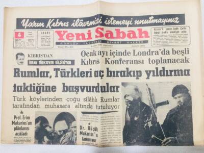 Yeni Sabah Gazetesi 4 Ocak 1964 - Rumlar Türkleri Aç Bırakmak İstiyor GZ53336 - 1