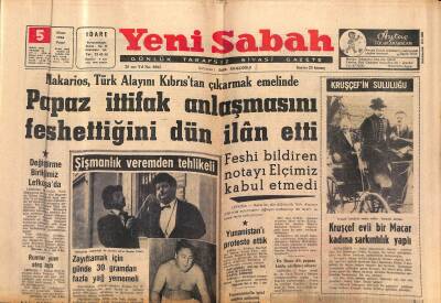 Yeni Sabah Gazetesi 5 Nisan 1964 - Kruşçef Evli Bir Macar Kadına Sarkıntılık Yaptı - Brezilyada Kızıllar Tek Tek Temizlenecek GZ124042 - 1
