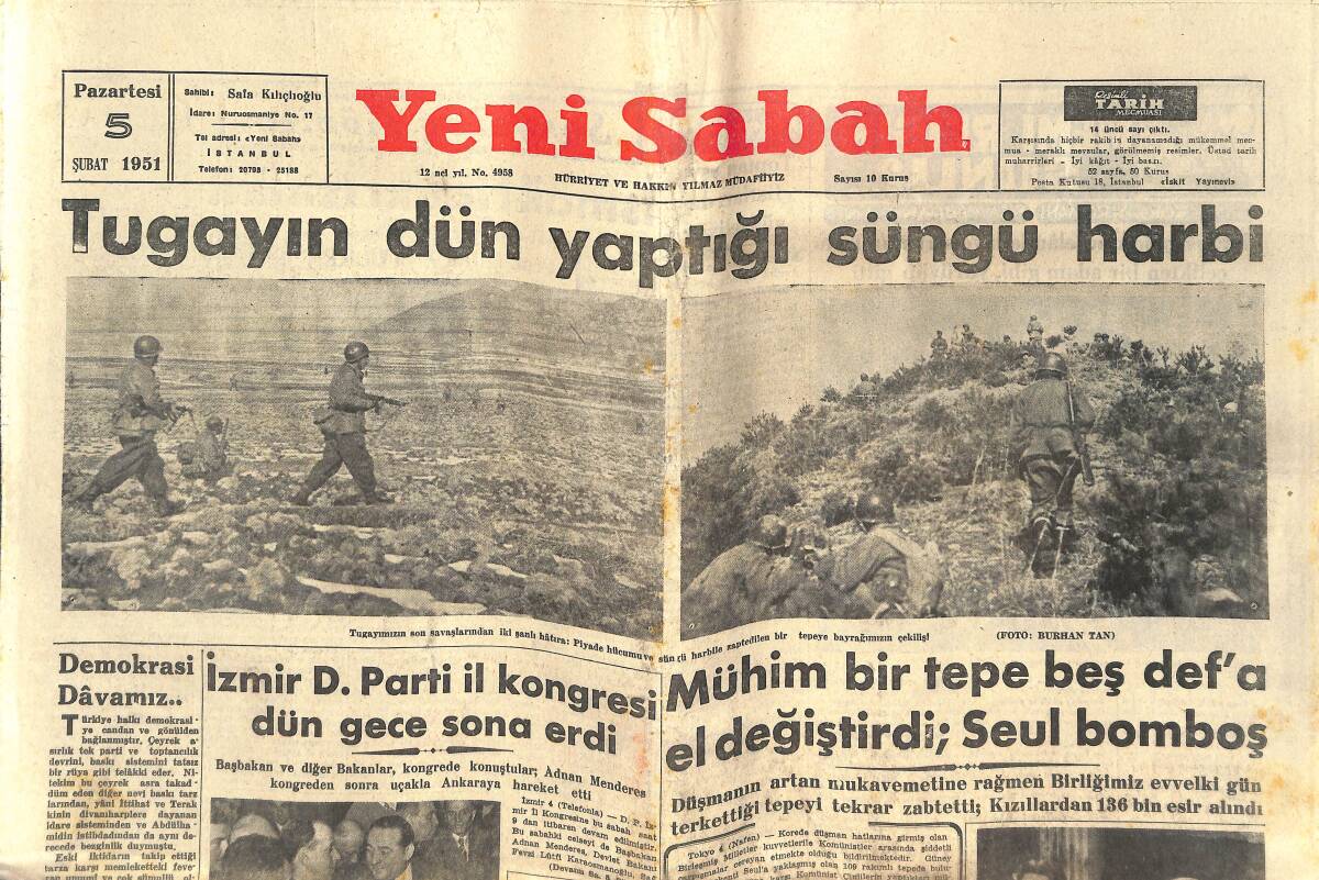 Yeni Sabah Gazetesi 5 Şubat 1951 - Tekel Bakanlığı Kaldırılmıyor - Kore Takviyesinin Hareket Tarihi GZ142442 - 1