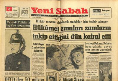 Yeni Sabah Gazetesi 6 Mart 1963 - Dr. Kilder Yılın Aktörü Seçildi - Hükümet Zamları Zamların Takip Ettiğini Dün Kabul Etti GZ123763 - 1