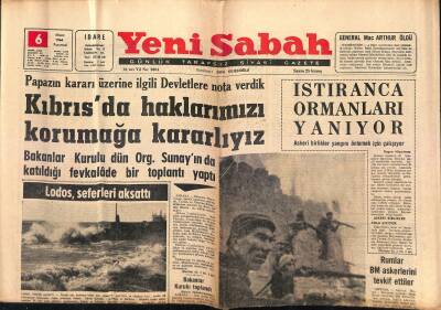 Yeni Sabah Gazetesi 6 Nisan 1964 - Celâl Bayarın Sıhhati İyi - Kıbrısda Haklarımızı Korumağa Kararlıyız GZ124043 - 1