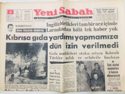 Yeni Sabah Gazetesi 6 Ocak 1964 - Kıbrısa Gıda Yardımı Yapmamıza İzin Verilmedi GZ53334 - 1