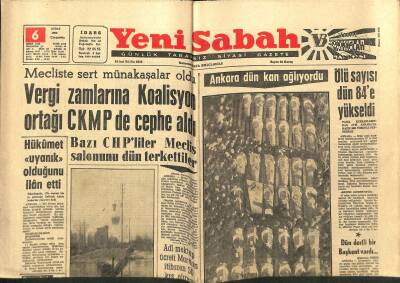 Yeni Sabah Gazetesi 6 Şubat 1963 - Ankara Dün Kan Ağlıyordu - Tuncayı Kaplıyan Buzlar Havan Topu İle Parçalanıyor GZ123812 - 1