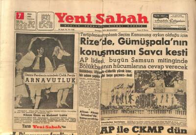 Yeni Sabah Gazetesi 7 Ekim 1961 - Mısır Gemilerini Boykot Edeceğiz - Bükreşde Favori Rumanya GZ124105 - 1