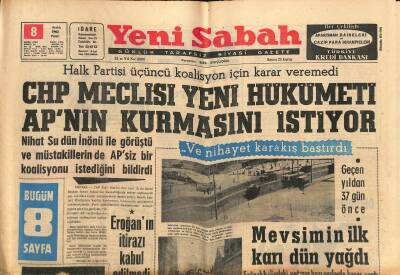 Yeni Sabah Gazetesi 8 Aralık 1963 - Christine Keeler Hapiste Yer Siliyor - Eroğanın İtirazı Kabul Edilmedi GZ123880 - 1