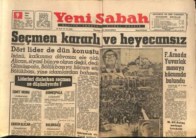 Yeni Sabah Gazetesi 9 Ekim 1961 - Dün Gazeteciler Bölükbaşı İle Gümüşpalayı Barıştıramadılar GZ124106 - 1