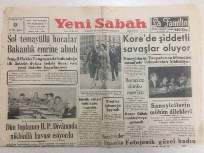 Yeni Sabah Gazetesi 9 Eylül 1950 - Korede Şiddetli Savaşlar Oluyor GZ52200 - 1
