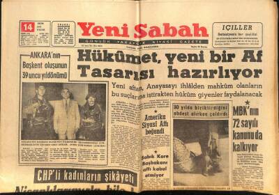 Yeni Sabah - Kalkınma Hızımızı Yağmur Tayin Edecek. - Kemal Türel Vefat Etti GZ124015 - 1