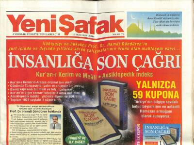 Yeni Şafak Gazetesi 10 Ekim 2003 - Recep Tayyip ErdoğanIraka Huzur Getireceğiz GZ61387 - 2