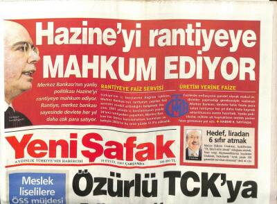 Yeni Şafak Gazetesi 10 Eylül 2003 - Özürlü TCKya AB Rötuşu GZ61398 - 2