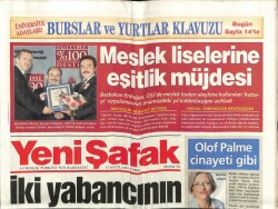 Yeni Şafak Gazetesi 12 Eylül 2003 - Recep Tayyip Erdoğan Orhan Gencebaya Taktir Belgesi Verdi GZ61406 - 2