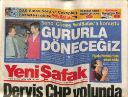 Yeni Şafak Gazetesi 15 Haziran 2002 - Şenol Güneş Yeni Şafaka Konuştu GZ62940 - 1