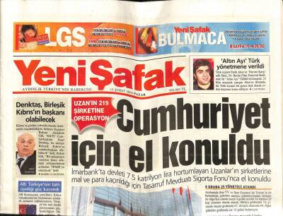 Yeni Şafak Gazetesi 15 Şubat 2004 - Denktaş , Birleşik Kıbrısın Başkanı Olabilecek GZ65078 - 1