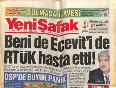 Yeni Şafak Gazetesi 2 Haziran 2002 - DSPde Büyük Panik GZ65062 - 1