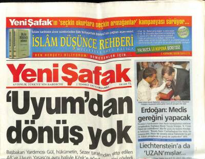 Yeni Şafak Gazetesi 2 Temmuz 2003 - Kurtuluş Savaşı Korkusu GZ62944 - 2