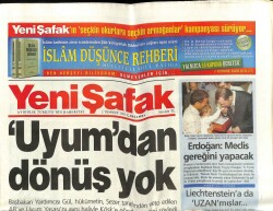 Yeni Şafak Gazetesi 2 Temmuz 2003 - Kurtuluş Savaşı Korkusu GZ62944 - 1